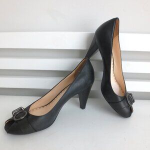 COACH TATIANA LEATHER PEEP PUMP Sz-7.5B